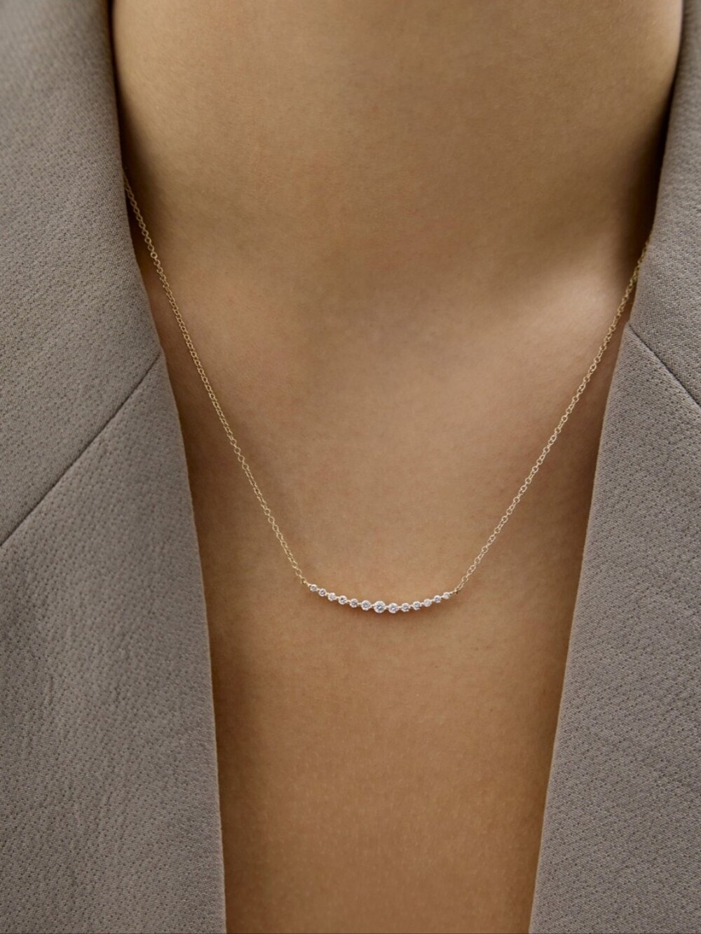 Ring Concierge Graduated Single Prong Diamond Necklace - Picture 2 of 4